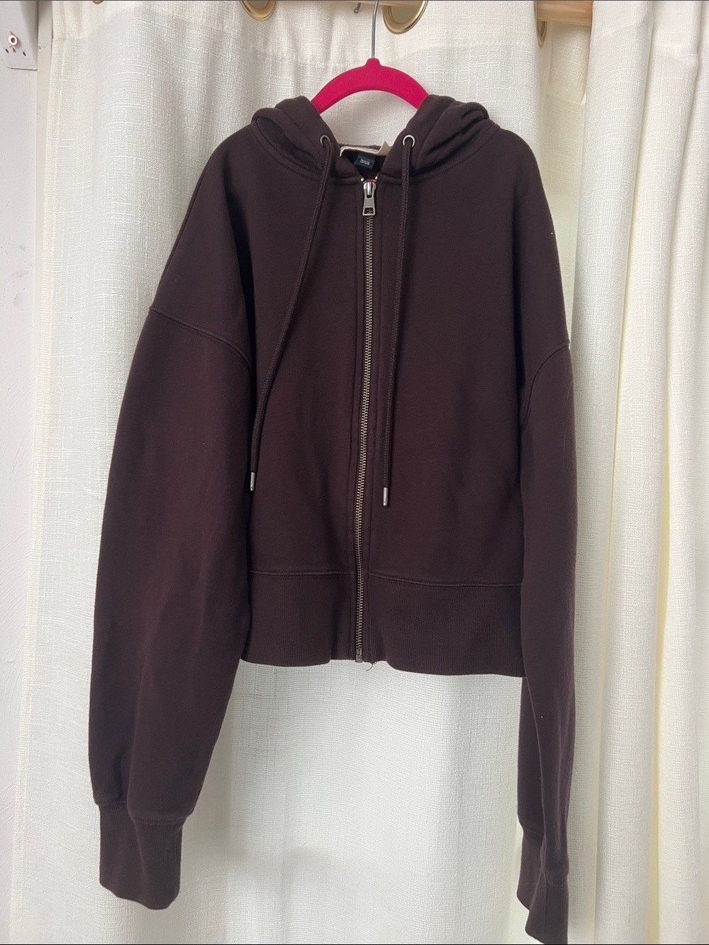 Universal Thread Women's Full-Zip Hooded Sweatshirt in Dark Brown